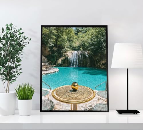 Wasserfall Diamond Painting Erwachsene, 5D Diamant Painting Bilder Landschaft DIY Runden Steine Mosaikherstellung Basteln Erwachsene Anfänger Kreativ Zimmer Deko Wohnzimmer, Geschenke 30x40cm 1LM-8 von GOUFEENG