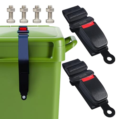 2PCS Mülltonnenschloss, Mülltonnenverschluss für Müllcontainer und Mülltonnen mit 60-360 Liter, Verstellbares Trash Locks Bärensicheres Mülleimer Deckelschloss, Mülleimer Schlösser für Tiere (B) von GOURDBRO