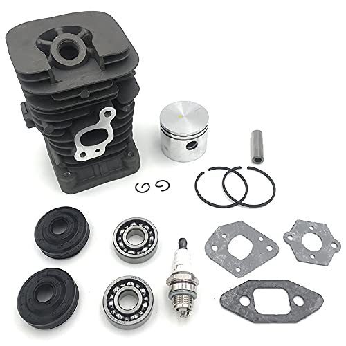 GOURIDE 41,1 mm Kettensägenzylinder und Dichtung, Kolben-Assy-Zündkerze, gerilltes Kugellager-Set für Partner 350 Partner 351 von GOURIDE
