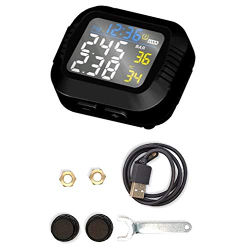 Wasserdichtes Motorrad Echtzeit Reifendruckkontrollsystem Externer Sensor Wireless LCD Display TPMS von GOURIDE