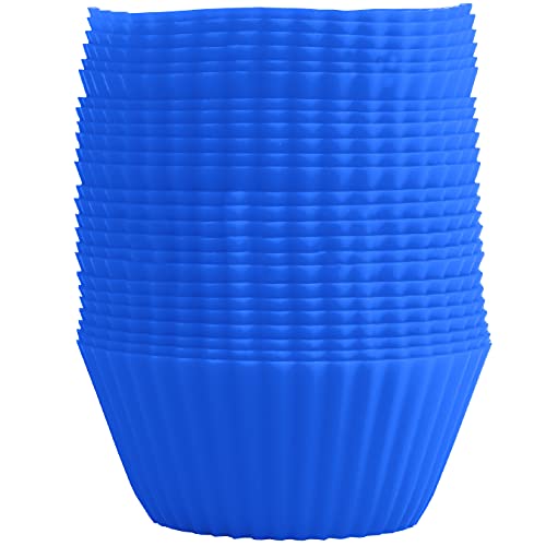 GOURMEO® 25 Muffinförmchen in blau, wiederverwendbar, hochwertiges Silikon, umweltschonend, BPA-frei - Cupcakeförmchen, Backförmchen, Cupcake Muffinform von GOURMEO