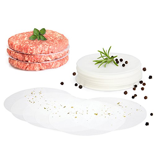 GOURMEO® Burger Papier/Blatt Backpapier für Burgerpresse Ø11 cm 1000 STK. – Antihaft Backpapier/Trennpapier für perfekte Hamburger, Cheeseburger – zum Grillen von GOURMEO