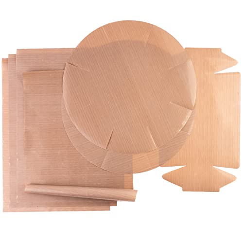 GOURMEO Dauerbackfolie (7er Set) – Teflon Antihaft Beschichtung – Dauerbackmatte, Backpapier, wiederverwendbar, Dörrfolie – 4x Rechteckig 32x46 cm, 2x Springform rund, 1x Kastenform von GOURMEO