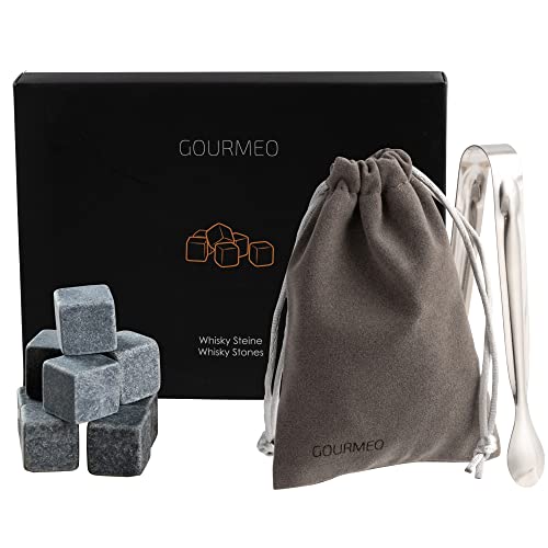 GOURMEO 9 Whisky Steine im Set - Eiswürfel Steine - Whiskysteine wiederverwendbar - Whiskey Kühlsteine Whiskey Stones - Whisky Steine Geschenkset - Whiskeysteine Zubehör von GOURMEO