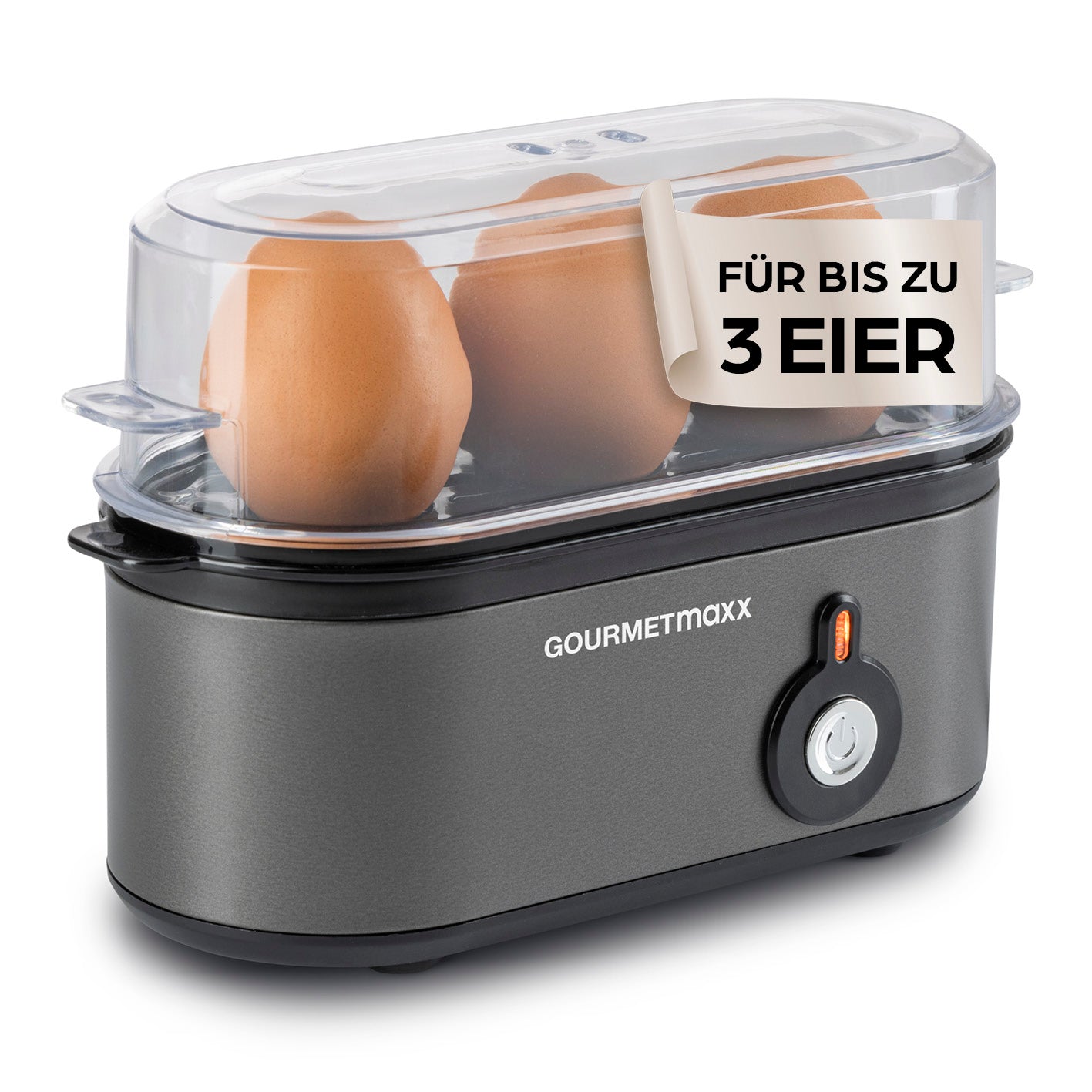 Design-Eierkocher 3 Eier - Anthrazit Design-Eierkocher 3 Eier - Anthrazit von GOURMETmaxx