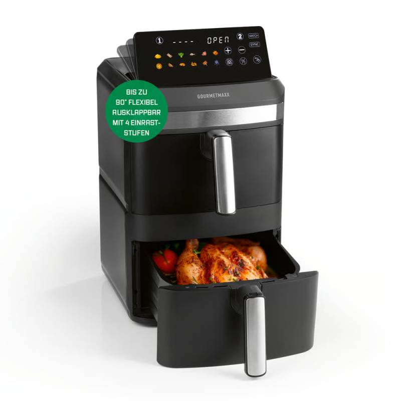 FryUp XL Vertikale Doppelkammer-Heißluftfritteuse FryUp XL Vertikale Doppelkammer-Heißluftfritteuse von GOURMETmaxx