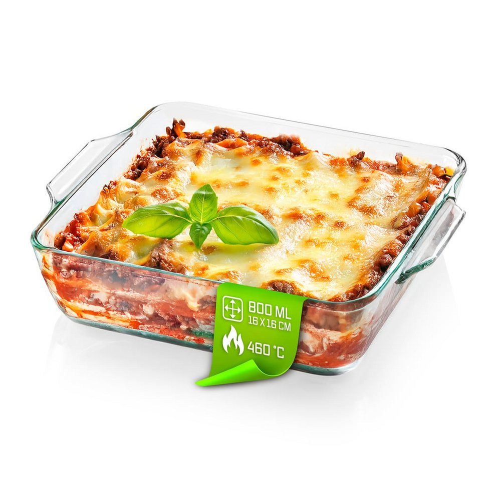 GOURMETmaxx Auflaufform Auflaufform transparent quadratisch 800ml, aus Glas für Heißluftfritteuse & Ofen Zubereiten Garen Servieren GOURMETmaxx Auflaufform Auflaufform transparent quadratisch 800ml, aus Glas für Heißluftfritteuse & Ofen Zubereiten Garen Servieren von GOURMETmaxx