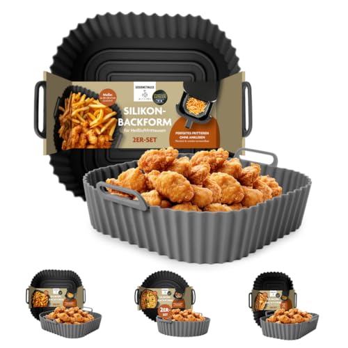 GOURMETmaxx BY KITCHBO Silikon-Backform 2er Set quadratisch 20x20cm, 5cm Höhe für fast alle Heissluft-Fritteusen ab 4 Liter | Perfektes Frittieren ohne Ankleben,wiederverwendbar, optimale Zirkulation GOURMETmaxx BY KITCHBO Silikon-Backform 2er Set quadratisch 20x20cm, 5cm Höhe für fast alle Heissluft-Fritteusen ab 4 Liter | Perfektes Frittieren ohne Ankleben,wiederverwendbar, optimale Zirkulation von GOURMETmaxx