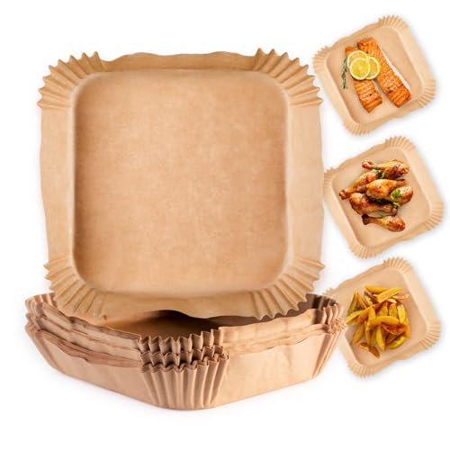 GOURMETmaxx Backpapier für Heißluftfritteuse 5 bis 8 Liter | Backpapierschale antihaftbeschichtet & ölbeständig | Airfryer Backpapier – flexible Form | 200 Stück – 23 x 23 x 4,5 cm GOURMETmaxx Backpapier für Heißluftfritteuse 5 bis 8 Liter | Backpapierschale antihaftbeschichtet & ölbeständig | Airfryer Backpapier – flexible Form | 200 Stück – 23 x 23 x 4,5 cm von GOURMETmaxx