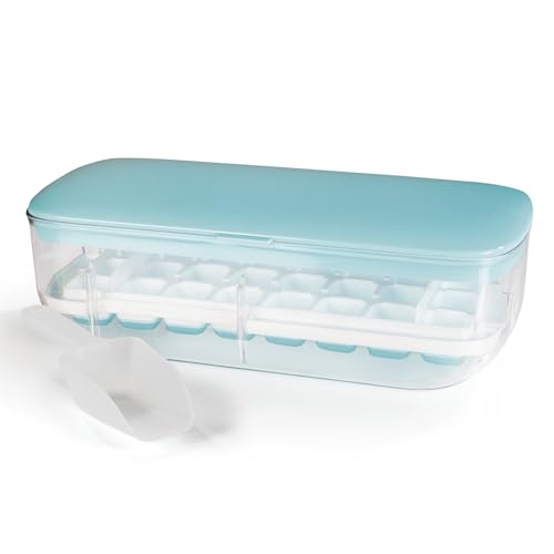 GOURMETmaxx Eiswürfelbehälter | 2-in-1 Funktion Maker-Form & Aufbewahrungsbox | Inkl. Schaufel & Ausstechgitter für bequemes/einfaches Entnehmen | Verschließbar & Stapelbar [BPA-frei] von GOURMETmaxx