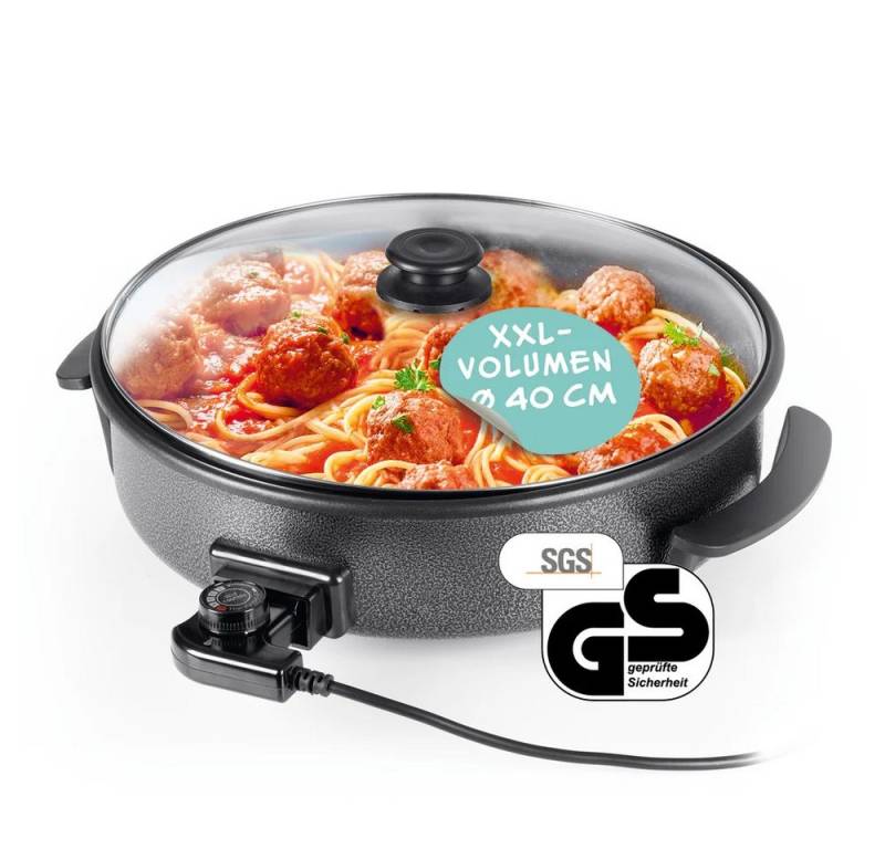 GOURMETmaxx Elektrische Pizzapfanne 40 cm, 1500 W, Mit Thermostat, Glasdeckel & Antihaftbeschichtung, XXL Volumen GOURMETmaxx Elektrische Pizzapfanne 40 cm, 1500 W, Mit Thermostat, Glasdeckel & Antihaftbeschichtung, XXL Volumen von GOURMETmaxx