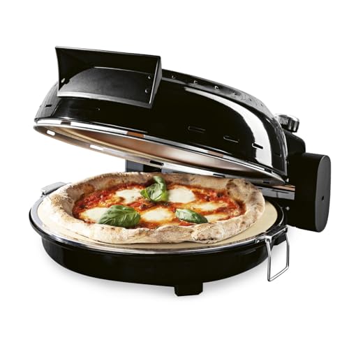 GOURMETmaxx Elektrischer Pizza-Ofen | Bis zu 420°C - Mit Pizzastein, Temperatureinstellung & 30min. Timer | Der Minibackofen ist ideal zum Backen von Pizza, knusprigen Brot und mehr | 1800W [⌀ 30 cm] von GOURMETmaxx
