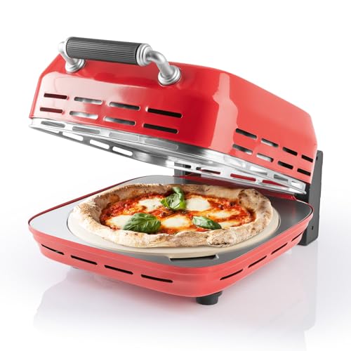 GOURMETmaxx Elektrischer Pizza-Ofen inkl. Pizzastein | Pizza-Maker mit 1800 Watt & Timerfunktion | 30 cm Durchmesser auch ideal für Flammenkuchen, Wraps oder knuspriges Brot| bis 400° C [3-4 min] von GOURMETmaxx