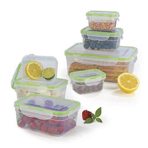 GOURMETmaxx Frischhaltedosen mit Deckel Klick-it 7-Dosen-Set | Aufbewahrungsbox für Meal Prep | Luftdichte, auslaufsichere & stapelbare Vorratsdosen mit Deckel | BPA-frei von GOURMETmaxx