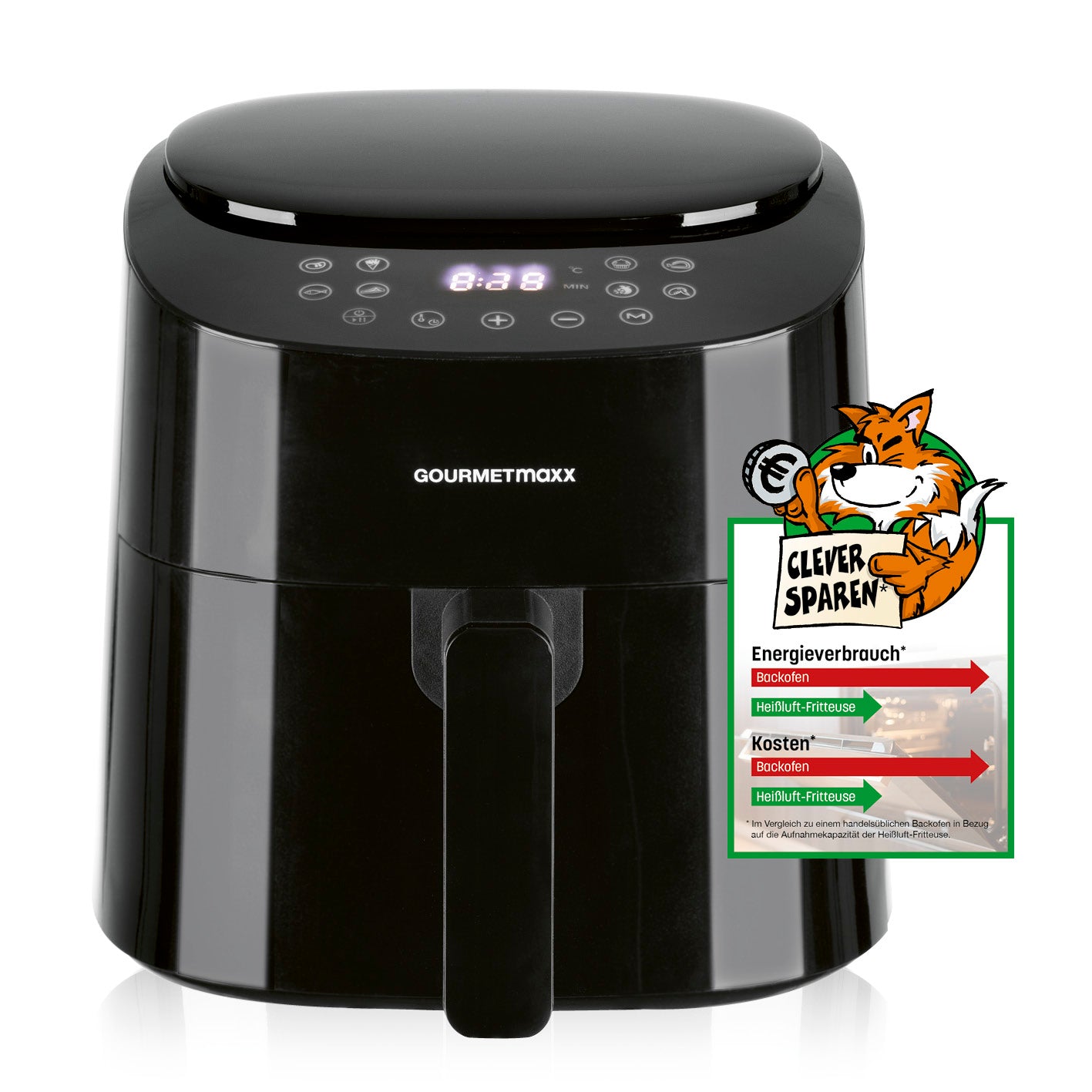 Heißluft-Fritteuse Digital - 4,5l - 1400W - schwarz von GOURMETmaxx