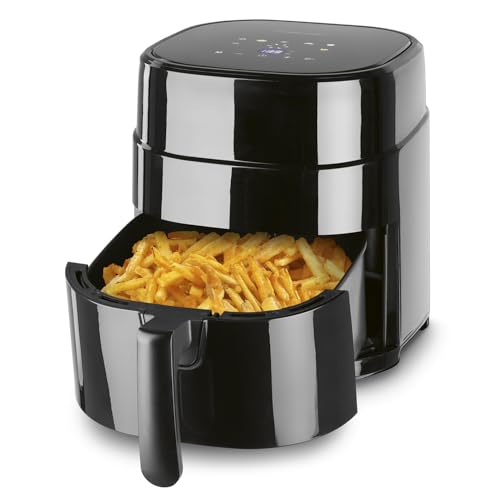 GOURMETmaxx Heißluftfritteuse 4,5L – Airfryer 1400W mit digitalem Farbdisplay, Timer, automatischer Abschaltung & Überhitzungsschutz, spülmaschinenfestes Zubehör, fettfrei frittieren – Schwarz von GOURMETmaxx
