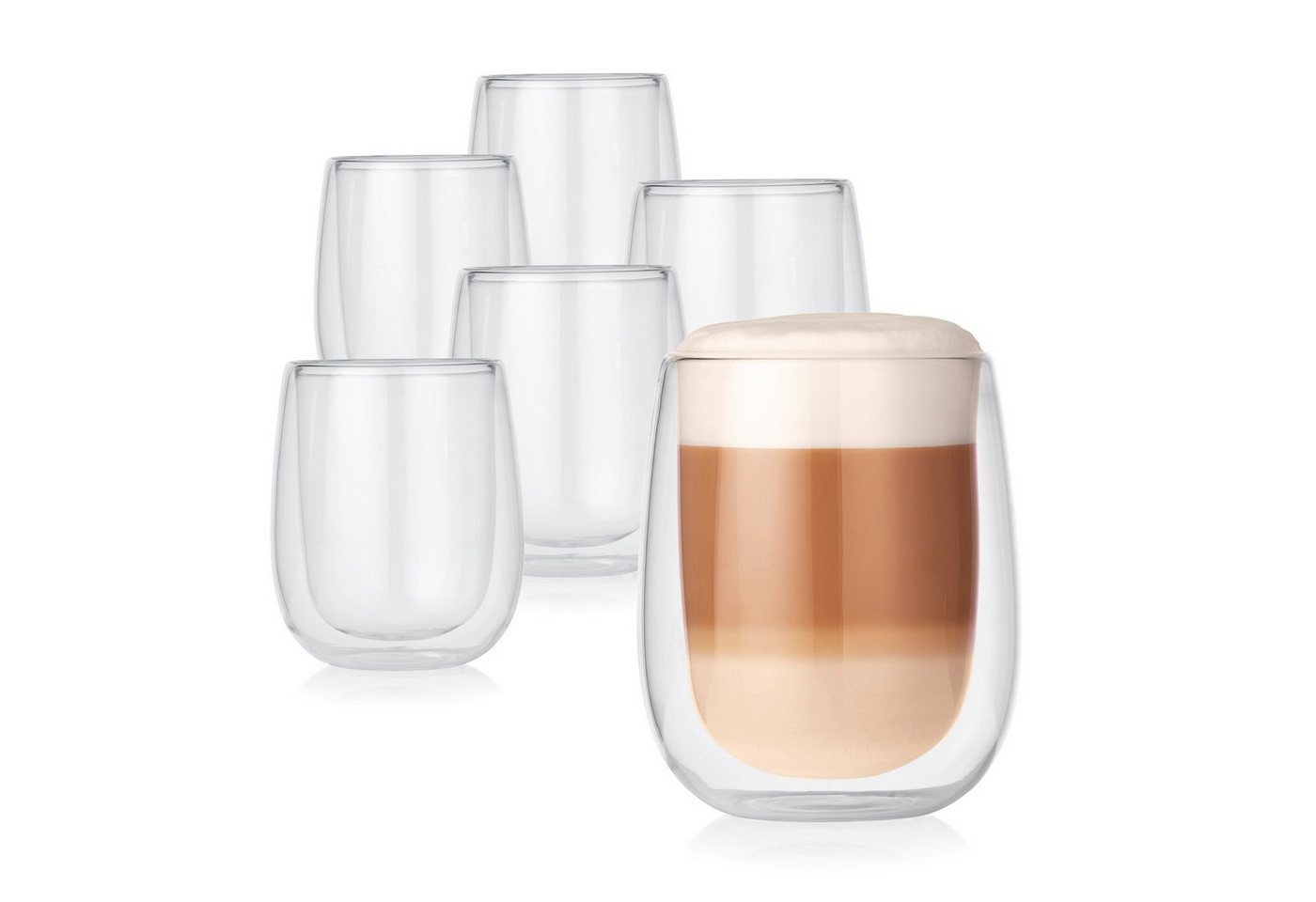 GOURMETmaxx Latte-Macchiato-Glas Latte Macchiato Thermogläser - 6er-Set - 350ml - transparent von GOURMETmaxx