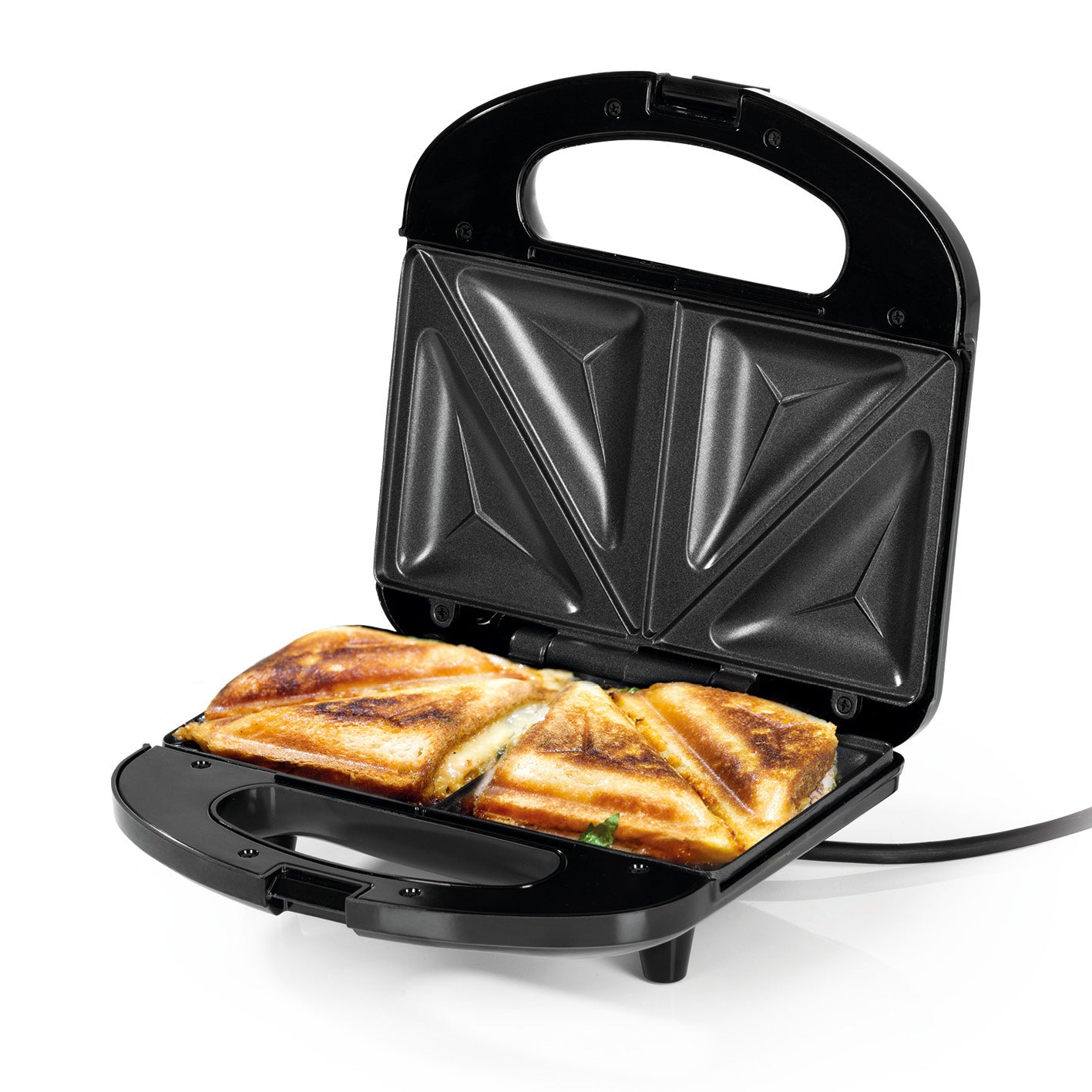 GOURMETmaxx Sandwich Maker mit LED-Kontrollleuchte - Schwarz von GOURMETmaxx