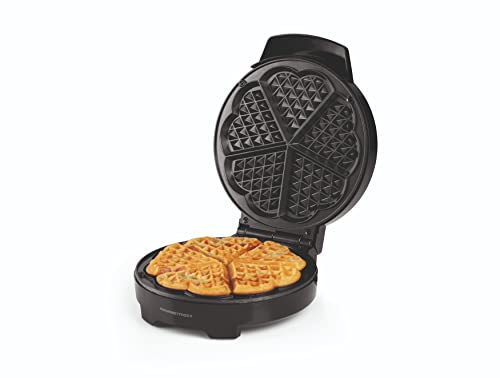 GOURMETmaxx Waffeleisen für klassische Herzwaffeln | Waffelautomat | Antihaftbeschichtung | Betriebskontrollleuchte | Backampel | Leichte Reinigung | Rutschfester Stand [Schwarz-Edelstahl] von GOURMETmaxx