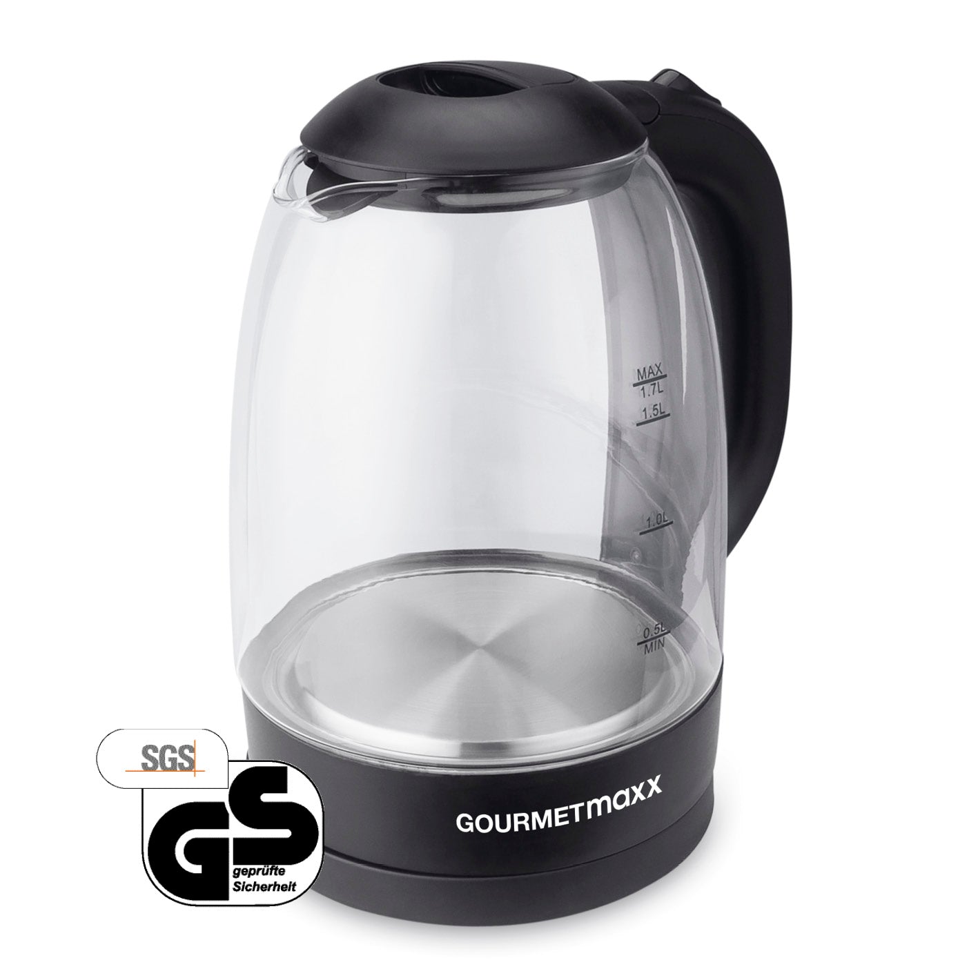 Glas-Wasserkocher 1,7 l - Schwarz von GOURMETmaxx