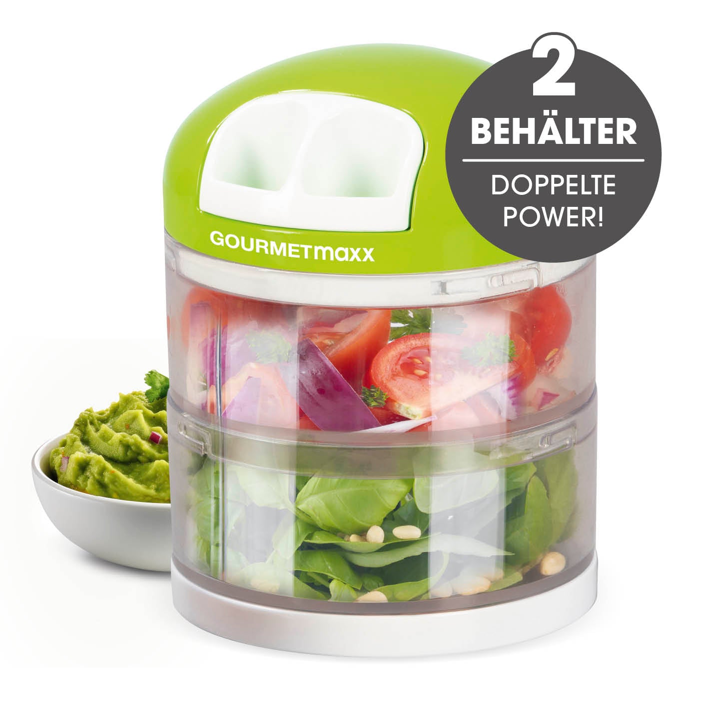 Multi-Zerkleinerer mit Doppelbehälter 2x 250 ml von GOURMETmaxx