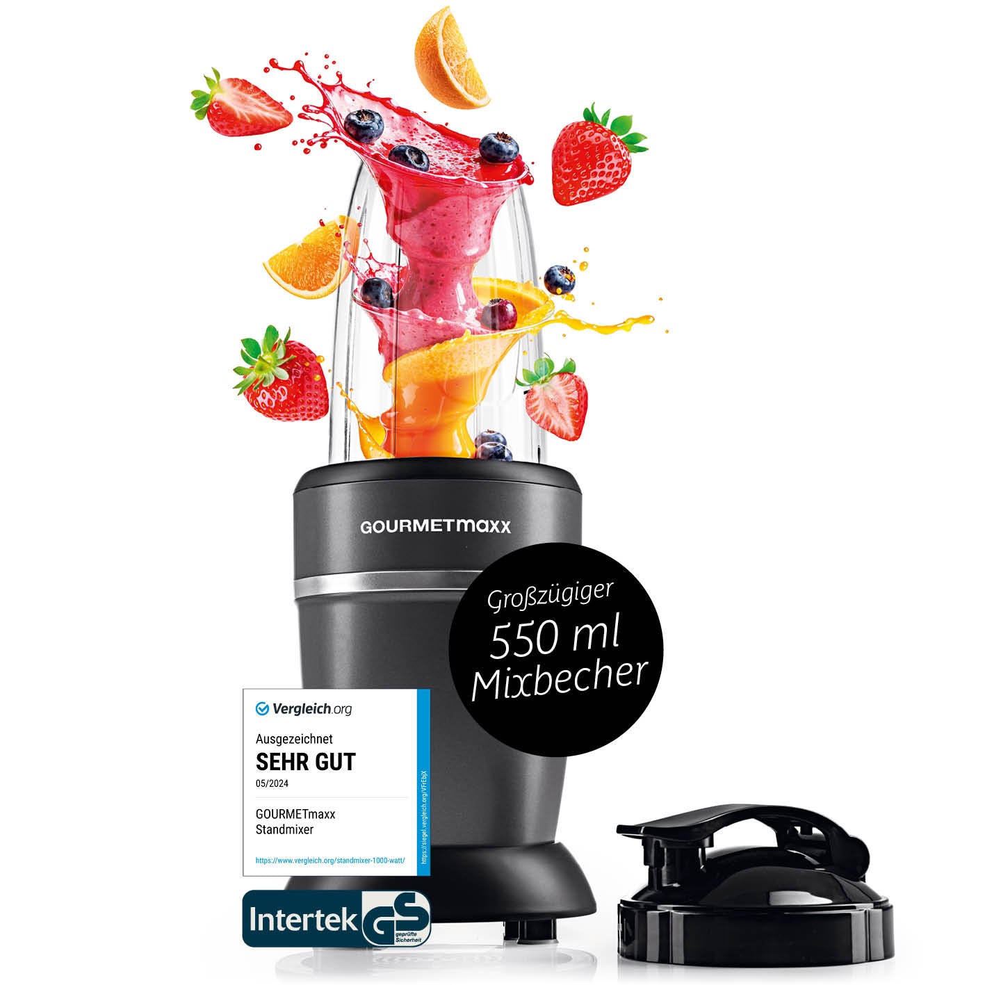 Nutrition Mixer Pro 1.000 mit Basis-Set M - Anthrazit/Schwarz Nutrition Mixer Pro 1.000 mit Basis-Set M - Anthrazit/Schwarz von GOURMETmaxx