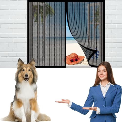 Fliegengitter Fenster Magnet 110 x 80 cm Profi Insektenschutz Fliegengitter Fenster mit Klettband Einfache Installation für Fliegengitter Fenster Mückengitter, Schwarz von GOUSAILS