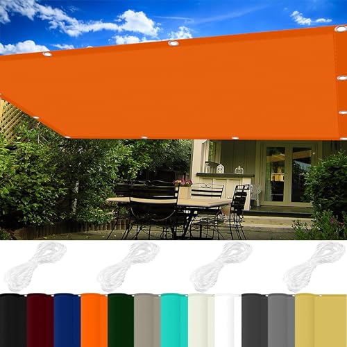 Gartenüberdachung 1.4 x 2.5 m 98% UV Schutz Sonnensegel Sandkasten mit Ösen Und Kordel,PES Polyester für Garten Balkon Terrasse Camping, Orange von GOUSAILS