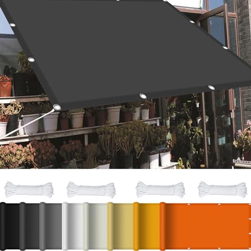Schattiernetz mit Ösen 0.6 x 3.5 m 98% UV Schutz Sonnensegel Schattierungsnetz mit Ösen Und Kordel,PES Polyester für Balkon Terrasse Garten Camping, Dunkelgrau Schattiernetz mit Ösen 0.6 x 3.5 m 98% UV Schutz Sonnensegel Schattierungsnetz mit Ösen Und Kordel,PES Polyester für Balkon Terrasse Garten Camping, Dunkelgrau von GOUSAILS