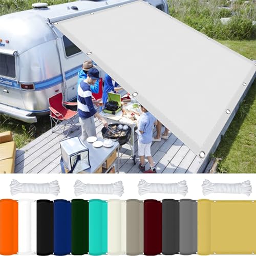 Schattiernetz mit Ösen 2.5 x 3.8 m 98% UV Schutz Sonnensegel Sandkasten mit Ösen Und Kordel Reißfest für Balkon Terrasse Garten Camping, Weiß von GOUSAILS