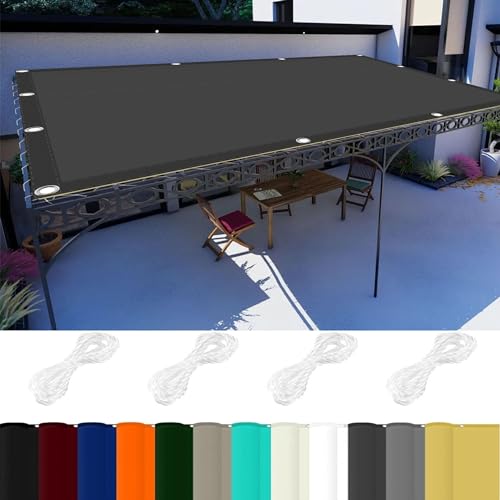 Sonnenschutznetz 2.2 x 2.5 m 98% UV Schutz Balkon Regenschutz Sonnensegel mit Ösen Und Kordel,PES Polyester für Balkon Terrasse Garten Camping, Dunkelgrau Sonnenschutznetz 2.2 x 2.5 m 98% UV Schutz Balkon Regenschutz Sonnensegel mit Ösen Und Kordel,PES Polyester für Balkon Terrasse Garten Camping, Dunkelgrau von GOUSAILS