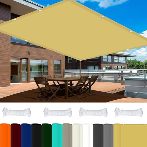 Sonnensegel Balkon 1 x 2.5 m 98% UV Schutz Balkon Regenschutz Sonnensegel mit Ösen Und Kordel,PES Polyester für Garten Balkon Terrasse Camping, Creme Farben Sonnensegel Balkon 1 x 2.5 m 98% UV Schutz Balkon Regenschutz Sonnensegel mit Ösen Und Kordel,PES Polyester für Garten Balkon Terrasse Camping, Creme Farben von GOUSAILS