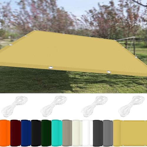 Sonnensegel Rechteckig Quadrat 1.7 x 3.5 m 98% UV Schutz Sichtschutz Windschutz Tarp mit Ösen Und Kordel Reißfest für Garten Balkon Terrasse Camping, Creme Farben von GOUSAILS