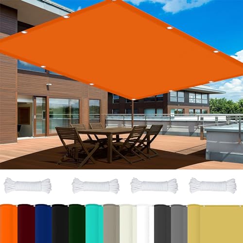 Sonnensegel Schattenspender 1.5 x 3.6 m 98% UV Schutz Sonnensegel Sandkasten mit Ösen Und Kordel Reißfest für Balkon Terrasse Garten Camping, Orange von GOUSAILS