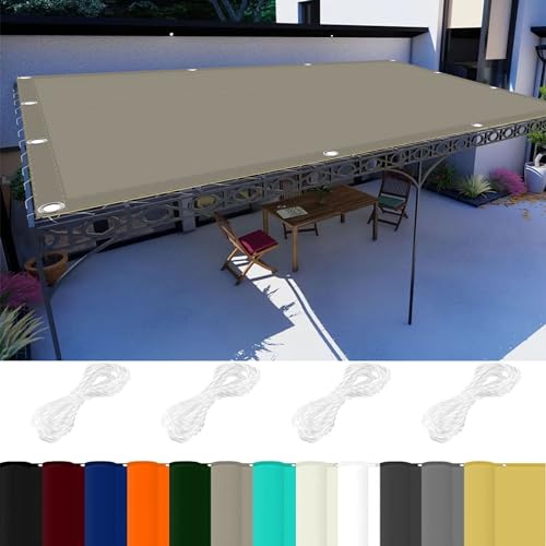 Sonnensegel Wasserabweisend 1.2 x 4.2 m 98% UV Schutz Sonnensegel für Sandkasten mit Ösen Und Kordel,PES Polyester für Balkon Terrasse Garten Camping, Khaki von GOUSAILS