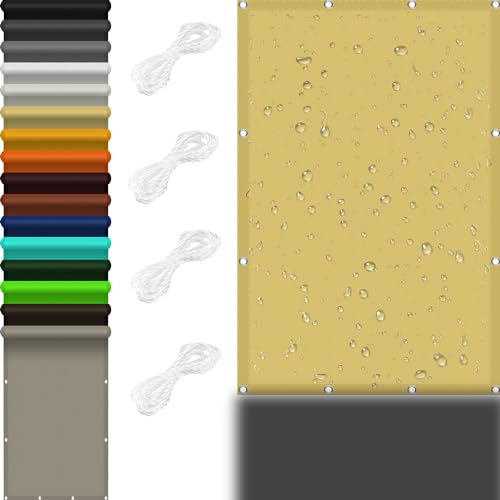 Sonnensegel Wasserdicht Sonnenschutz 3.3 x 4.5 m 98% UV Schutz Sonnensegel Camping mit Ösen Und Kordel,Ohne Bohren für Balkon Terrasse Garten Camping, Creme Farben Sonnensegel Wasserdicht Sonnenschutz 3.3 x 4.5 m 98% UV Schutz Sonnensegel Camping mit Ösen Und Kordel,Ohne Bohren für Balkon Terrasse Garten Camping, Creme Farben von GOUSAILS