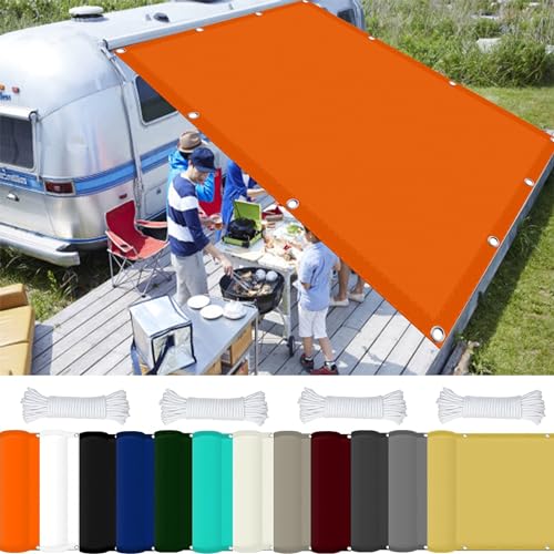 Sun Segel Sonnensegel 5.5 x 8.5 m 98% UV Schutz Sichtschutz Windschutz Tarp mit Ösen Und Kordel,PES Polyester für Balkon Terrasse Garten Camping, Orange von GOUSAILS