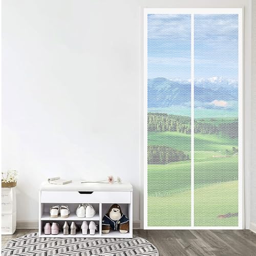 Fliegengitter Tür Magnet Insektenschutz 70 x 227 cm Insektenschutz Balkontür Ohne Bohren für Balkon Wohnzimmer Schlafzimmer Türen Terrassentür, Weiß von GOUSANG