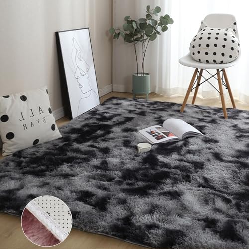 GOUSANG Shaggy Teppich 60 x 200 cm Wolle Bettvorleger Schlafzimmer Kinderzimmer Weich Lammfellimitat Teppich für Wohnzimmer Esszimmer Kuche Flur, Dunkelgrau von GOUSANG