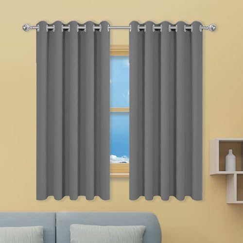 Gardinen 1Er Set 174 x 208 cm Thermogardine Kälteschutz Warm Hitzeschutz Fenster Verdunkelung Ösen Gardinen Vielen Farben Und Größen für Schlafzimmer Kinderzimmer, Dunkelgrau von GOUSANG