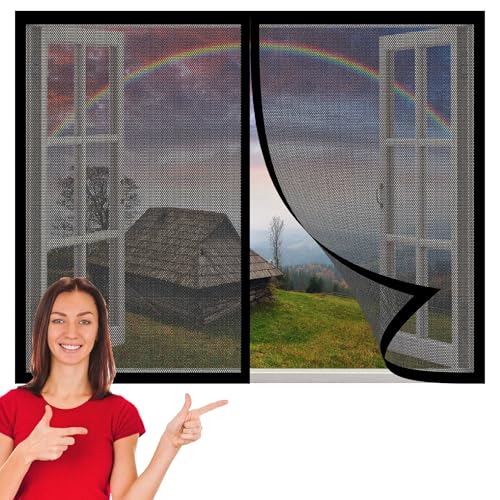 Insektenschutz für Fenster Und Türen 188 x 171 cm Insektenschutz Insektenschutzgitter Terrassentür Ohne Bohren Auto Schließen Faltbar für Terrasse Schlafzimmer Usw., Schwarz von GOUSANG