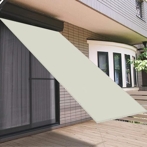 Schattierungsnetz 1.8 x 2.4 m Sonnenschutz UV Schutz Wasserabweisend Terrassendach Sichtschutz Leicht Und Haltbarkeit für Garten Terrasse, cremefarben von GOUSANG