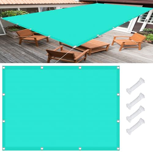 Sonnensegel Balkon 1.5 x 2 m, Wasserdicht 98% UV Schutz Outdoor Markise Baldachin inkl Befestigungsseile für Garten Terrasse, Himmelblau von GOUSANG
