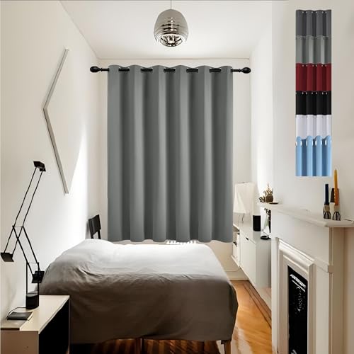 GOUSUN Thermovorhang Kälteschutz 210 x 110 cm Kälteschutz Lärmschutz Thermovorhang Hitzeschutz Schlaufenvorhang Blackout Vorhang Blickdicht Abdunkelnd für Schlafzimmer, Hellgrau von GOUSUN