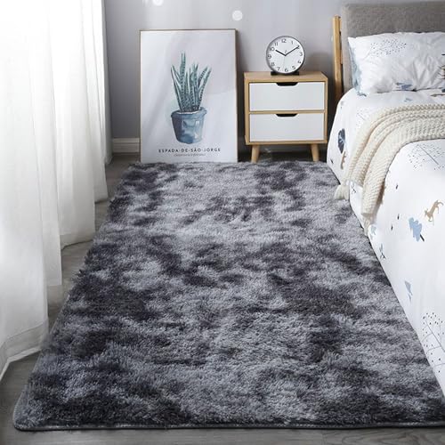 Läufer Teppich 280 x 340 cm Pflegeleicht Und Waschbar Langer Teppich Verschiedene Größen Und Designs für Kinderzimmer, Dunkelgrau von GOUSUN