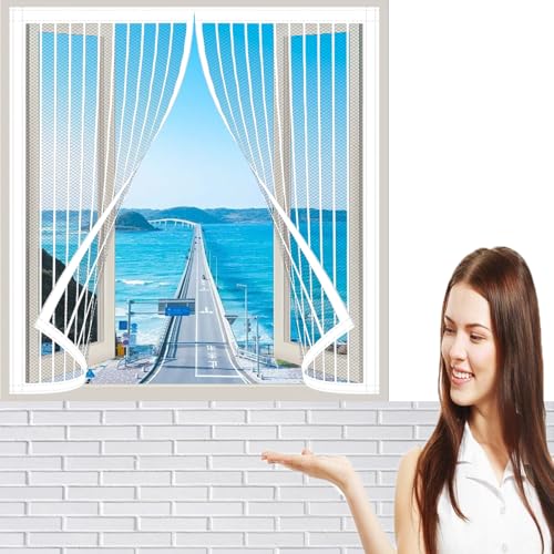 Fenster Fliegengitter 105 x 137 cm Verschiedene Größen Selbstklebend Insektenschutz Fenster Einfache Installation für Holz/Aluminium Und Balkon, Weiß Fenster Fliegengitter 105 x 137 cm Verschiedene Größen Selbstklebend Insektenschutz Fenster Einfache Installation für Holz/Aluminium Und Balkon, Weiß von GOUTUI