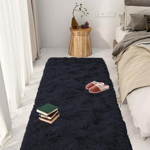 GOUTUI Bettvorleger 70 x 160 cm Weich & Schmutzabweisend Weicher Fell Carpet Wohnzimmer Deko für Schlafzimmer Kinderzimmer Wohnzimmer, Schwarz GOUTUI Bettvorleger 70 x 160 cm Weich & Schmutzabweisend Weicher Fell Carpet Wohnzimmer Deko für Schlafzimmer Kinderzimmer Wohnzimmer, Schwarz von GOUTUI