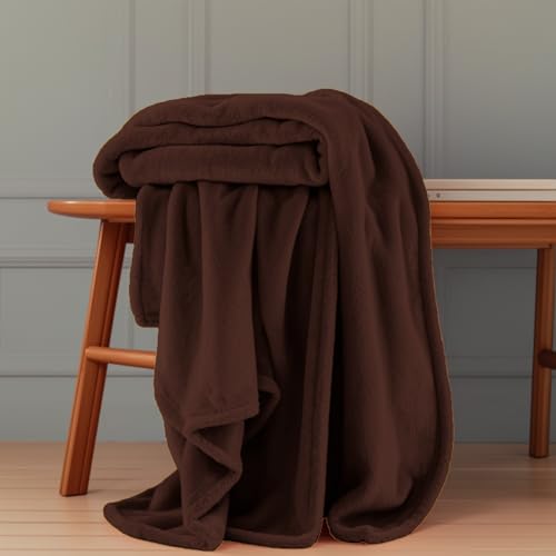 GOUTUI Couchdecke Überwurf 70 x 190 cm Weich/Warm/Flauschig Wohndecke Warm Falten Beständig/Anti-Verfärben für Sofa Schlafzimmer, Braun von GOUTUI
