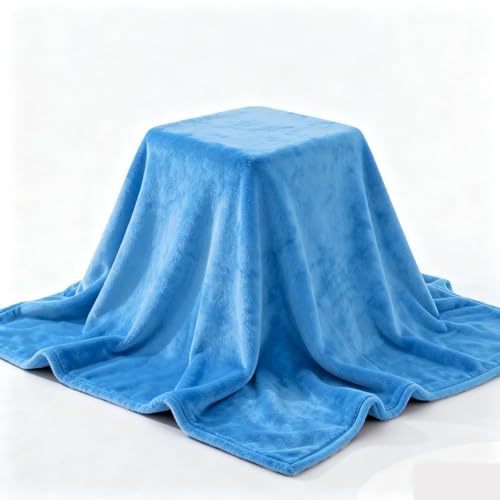 GOUTUI Flanell Decke 50 x 80 cm Weich & Waschbar Kuscheldecke Fleecedecke Falten Beständig/Anti-Verfärben für Sofa/Couch Und Tagesdecke, Blau von GOUTUI