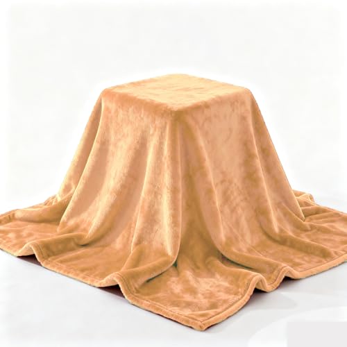 GOUTUI Flanell Decke 60 x 170 cm Weich & Waschbar Kuscheldecke Fleecedecke Falten Beständig/Anti-Verfärben für Sofa/Couch Und Tagesdecke, Beige von GOUTUI